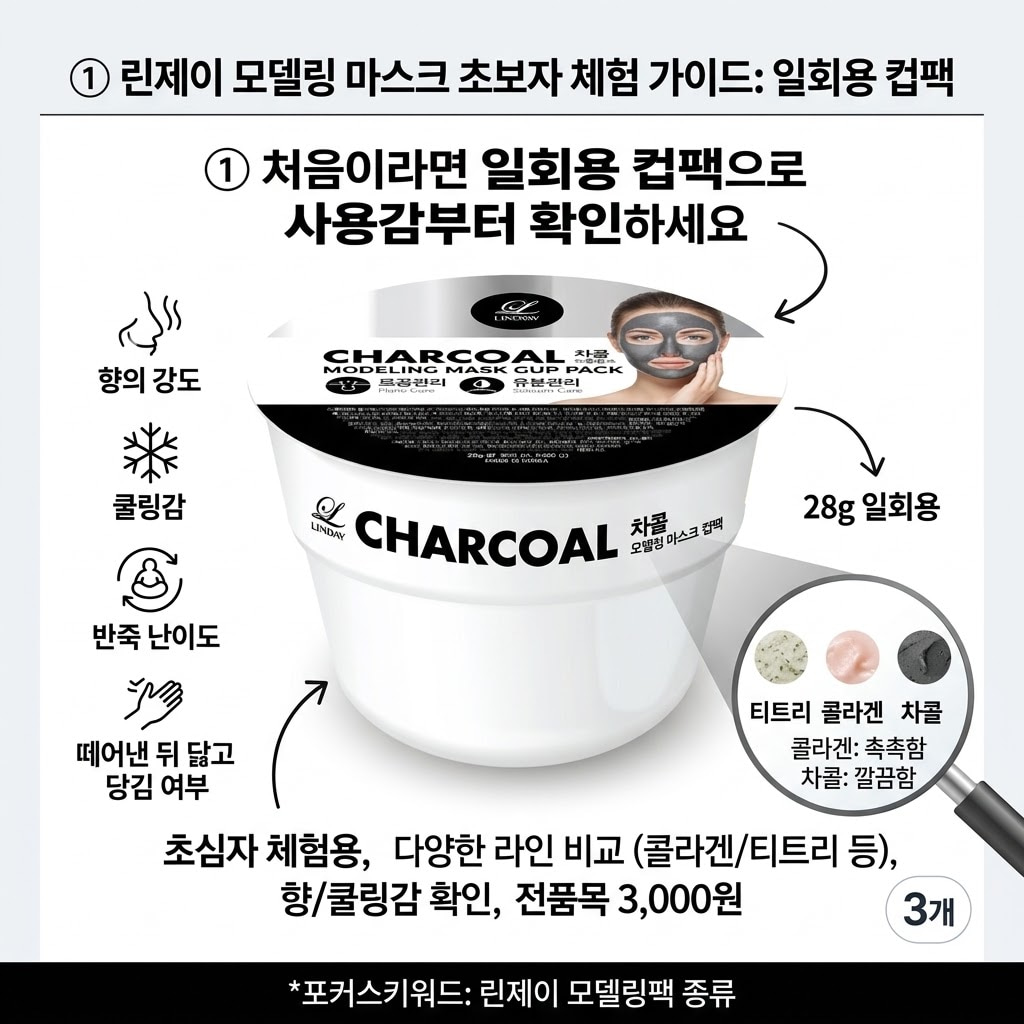린제이 차콜 일회용 컵팩으로 향과 쿨링감, 반죽 난이도, 제거 후 당김 여부를 확인하는 초보자용 가이드