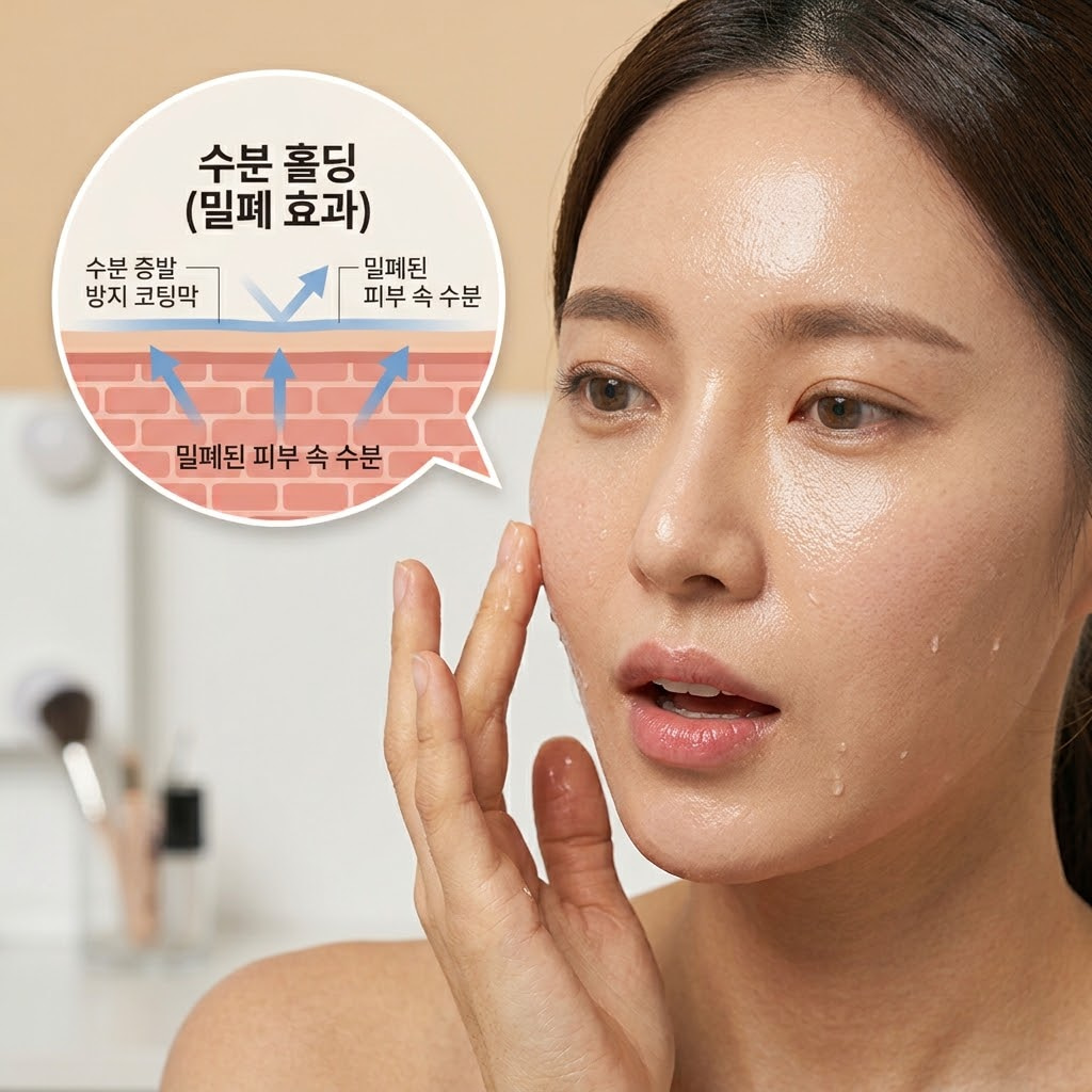 마스크팩 시트가 피부를 밀폐하여 수분을 깊숙이 밀어 넣고 꽉 잡아두어, 떼어낸 직후 즉각적인 깐달걀 윤광이 흐르는 수분 홀딩 효과