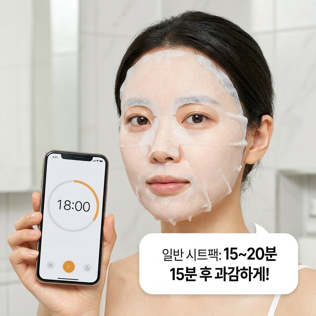 수분 증발을 막기 위해 15분에서 20분 사이의 타이머 룰을 엄격하게 지켜야 하는 얇은 부직포 재질의 일반 콜라겐 시트팩