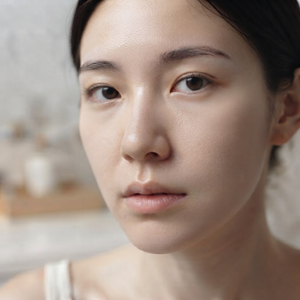 랩핑 마스크팩 사용 후 붉은기 없이 가벼운 피부 당김만 나타난 안정적인 피부 상태