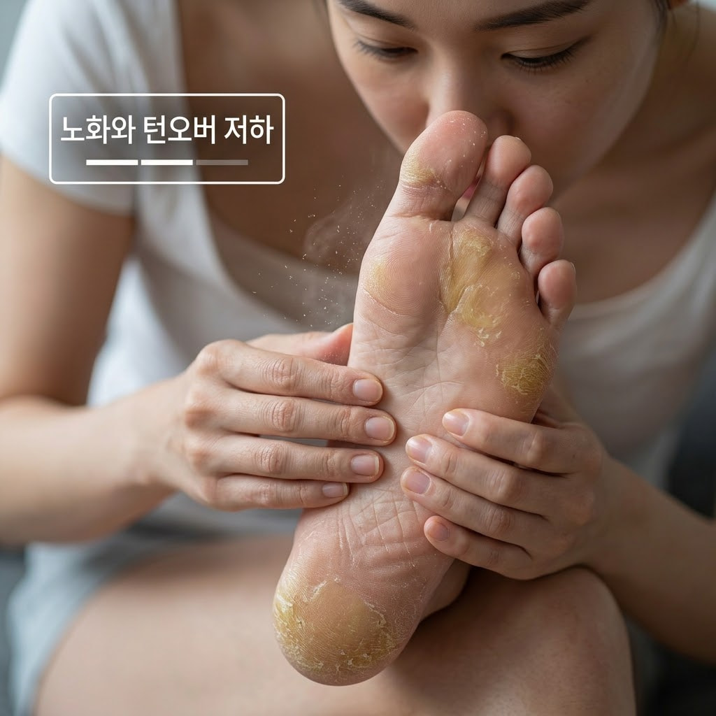 발각질 원인 해결 및 발 피부 턴오버 촉진 각질 관리 마사지