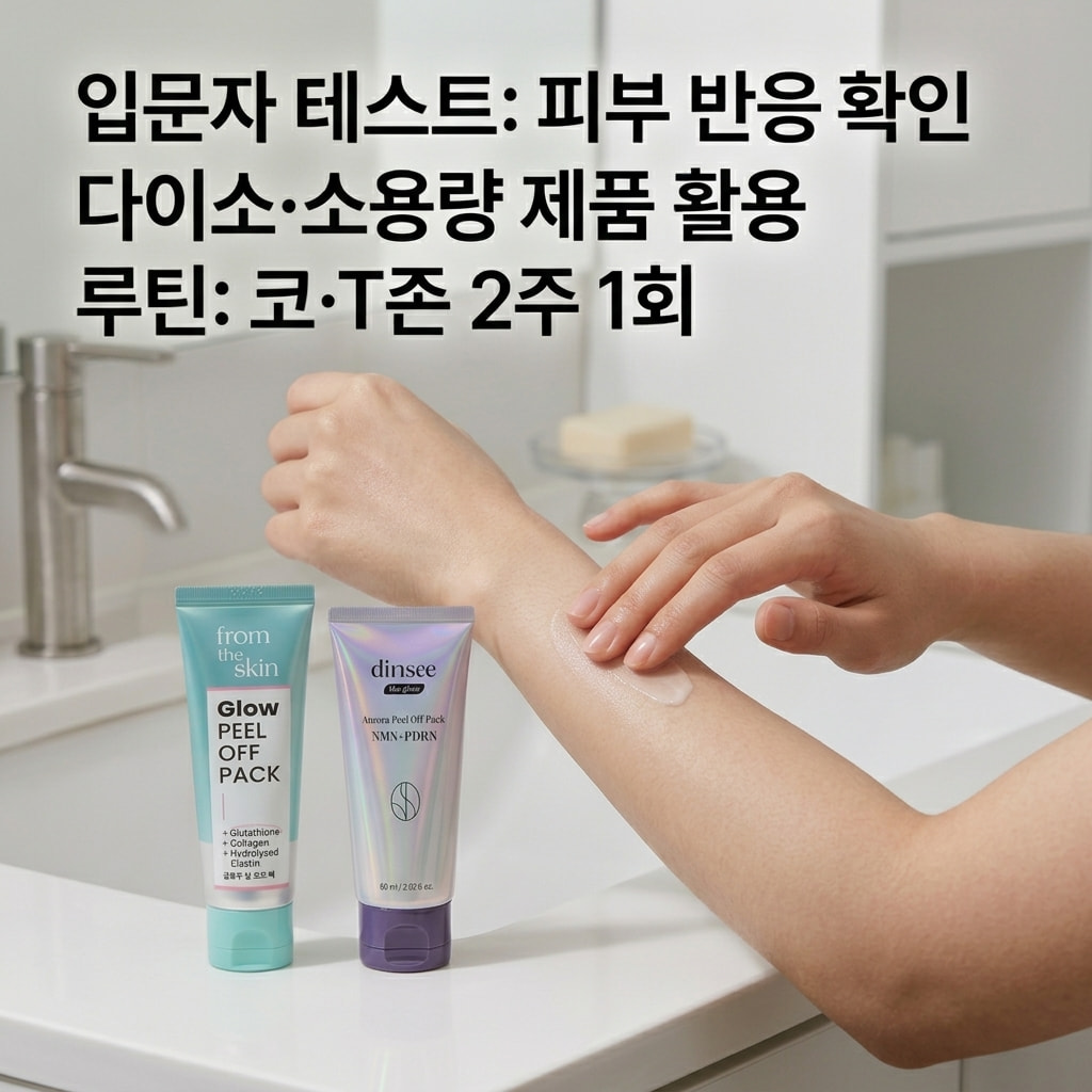 필오프팩 입문 가성비 다이소 소용량 피부 트러블 반응 테스트