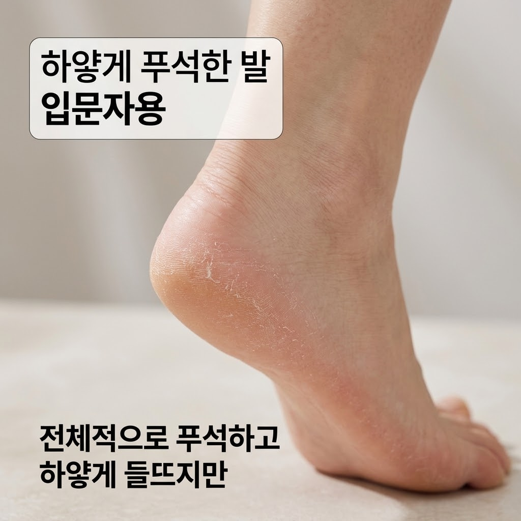 발 각질 들뜸 및 초기 건조함 케어: 온가족 풋크림 명품고운발 크림 추천 발 각질 들뜸 관리를 위한 명품고운발 크림. 하얗게 일어난 발뒤꿈치 초기 건조함에 바르는 온가족 풋크림.